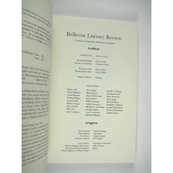 Bellevue Literary Review Journal Humanity 2003 Paperback Volume 3 No 2 - Picture 4 of 9